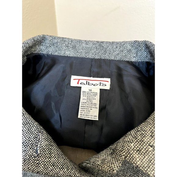 TALBOTS Women's Jacket Wool Button Down Grey Collared Size 14 - Picture 4 of 4